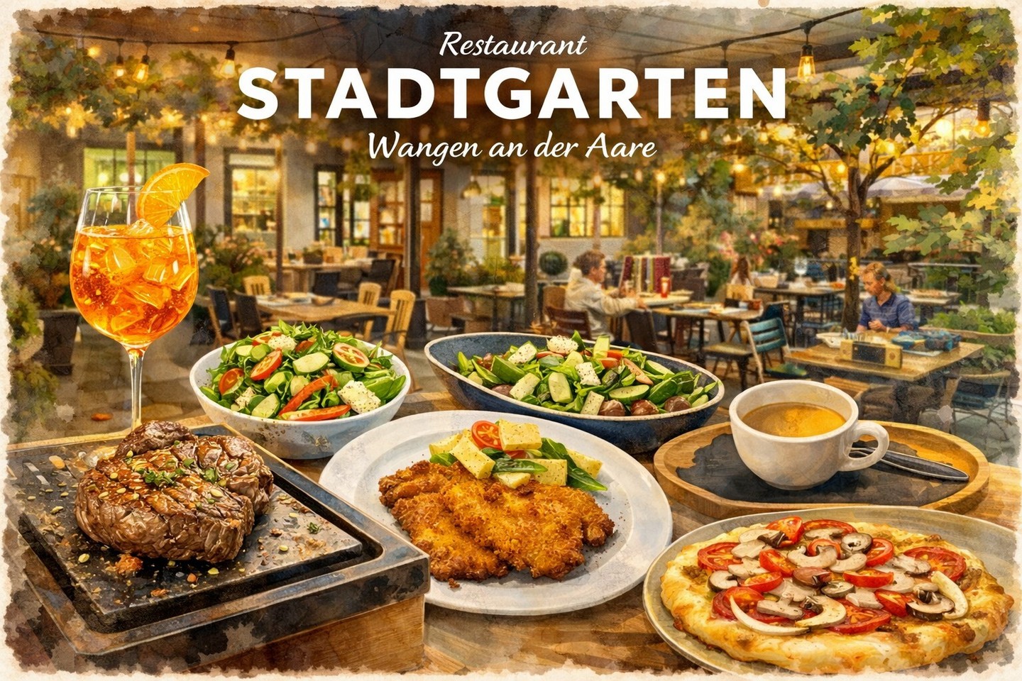Herzlich willkommen im Stadtgarten Wangen! Restaurant, Steakhouse & Bar mit Fleisch vom heissen Stein, saftigen Steaks, Burger, Pinsa, frischen Salaten, Dessert, kühlem Bier und Cocktails und vielem meh! Wir freuen uns auf euren Besuch! 🍔🥩🍹 #wangen #stadtgarten #steakhouse #bar