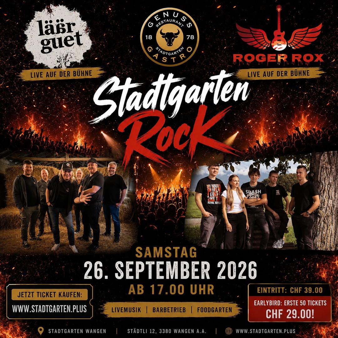 Stadtgarten Rock: Erlebt Live-Musik in gemütlicher Atmosphäre, feines Essen im Foodgarten und entspannte Drinks im Barbetrieb 🎸🍔🍹 Kommt vorbei, geniesst den Abend unter freiem Himmel und erlebt gute Vibes, starke Sounds und beste Gesellschaft. https://stadtgarten.plus/stadtgarten-rock/ #stadtgarten #livemusik #foodgarten #barbetrieb