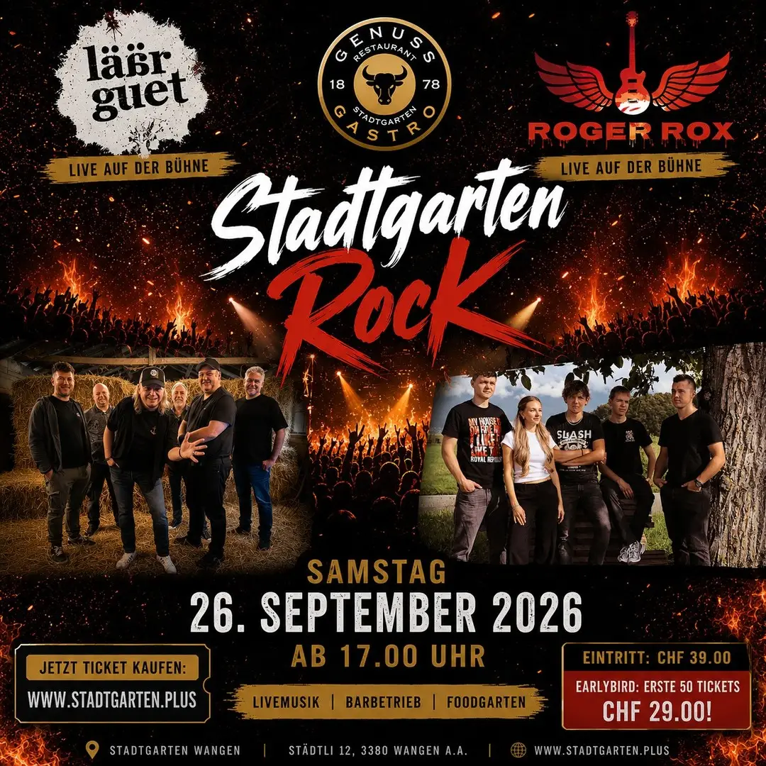 Stadtgarten Rock: Erlebt Live-Musik in gemütlicher Atmosphäre, feines Essen im Foodgarten und entspannte Drinks im Barbetrieb 🎸🍔🍹 Kommt vorbei, geniesst den Abend unter freiem Himmel und erlebt gute Vibes, starke Sounds und beste Gesellschaft. https://stadtgarten.plus/stadtgarten-rock/ #stadtgarten #livemusik #foodgarten #barbetrieb