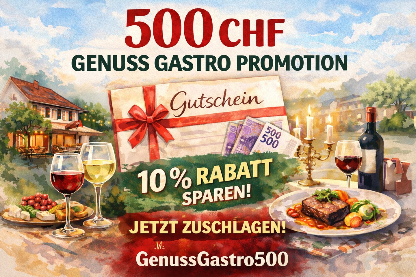 Der perfekte Abend beginnt mit dem ersten Glas 🍹✨

Sonne, Terrasse, gute Gespräche – und genau der Moment, den man sich verdient hat.

👉 Und das Beste:
Sichern Sie sich jetzt Ihren 500 CHF Gutschein mit 10% Vorteil

Mehr Genuss. Mehr Erlebnisse. Mehr Sommer.

Code: GenussGastro500
https://shop.e-guma.ch/genuss-gastro.plus/de/gutscheine?promocode=GenussGastro500

#stadtgarten #genussmomente #afterwork #sommergefühl #aperoltime #essengehen #restaurantliebe