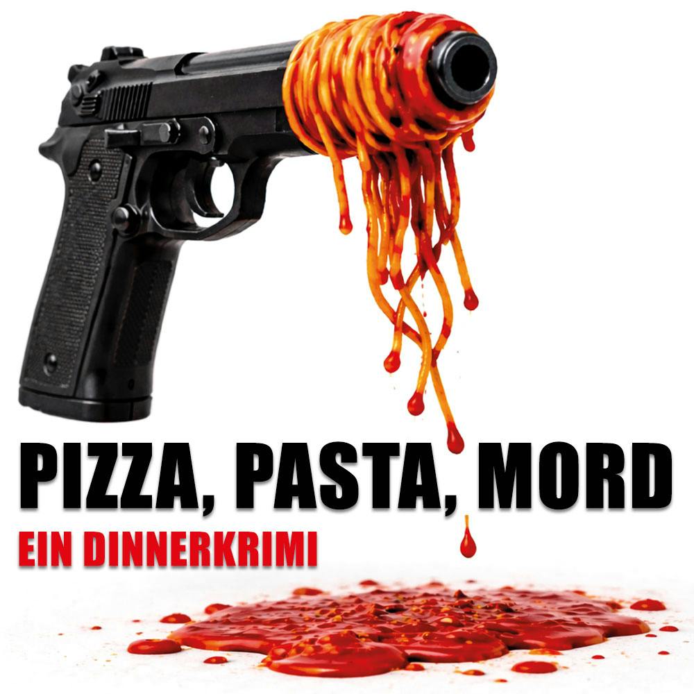 Plakat Pizza, Pasta, Mord! – Ein DinnerKrimi im Restaurant Stadtgarten Wangen an der Aare am 14. November 2026