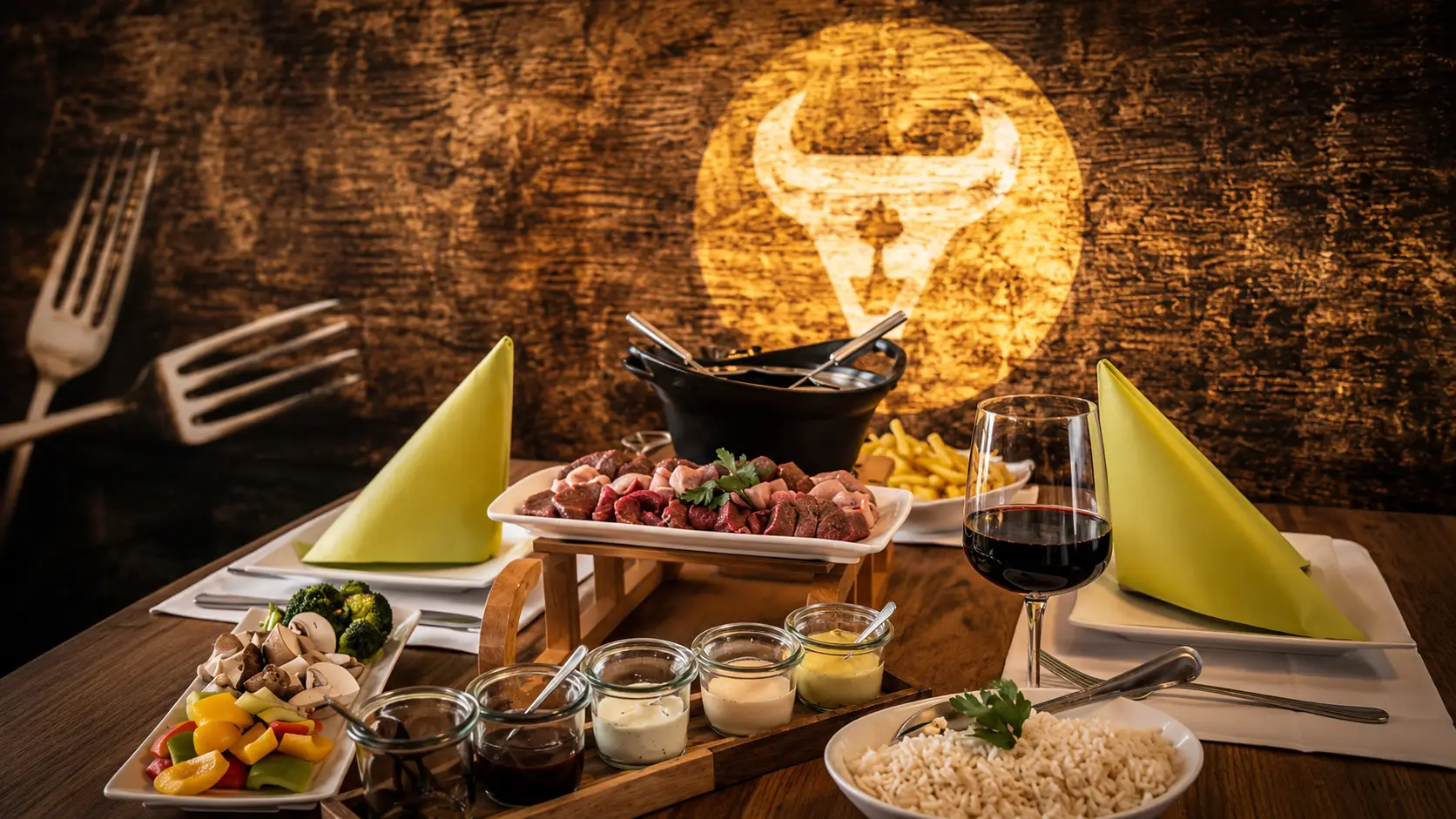 Fondue Chinoise im Restaurant Stadtgarten Wangen an der Aare, Motiv 2