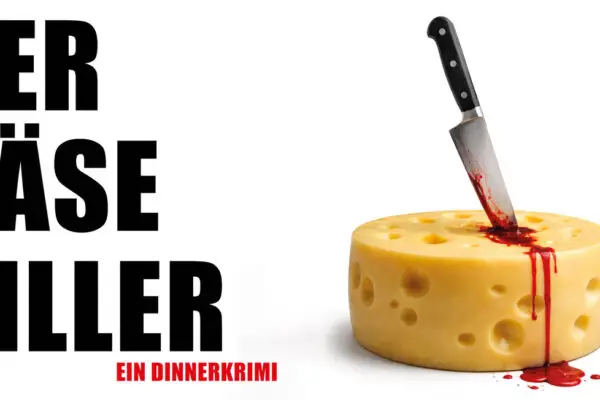 Sujet «Der Käse Killer» quer – DinnerKrimi im Restaurant Stadtgarten Wangen an der Aare am 22. Mai 2027
