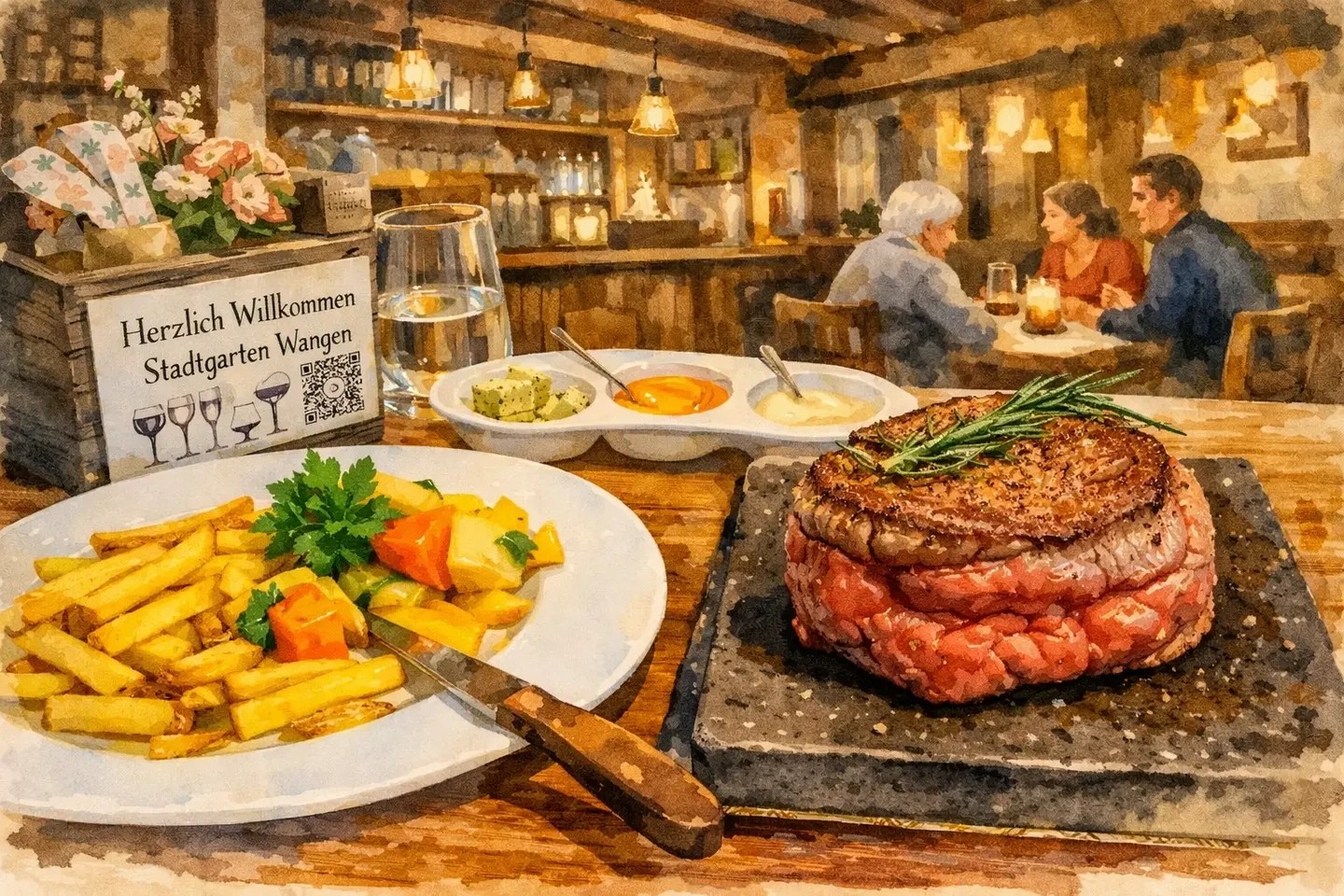 300 Grad. Ihr Stein. Ihr Tempo. Beim Heissen Stein bestimmen Sie den Gargrad selbst — Irish Beef Filet, Rindsentrecôte, Pferdefilet oder Schweinssteak, dazu Bärner Frites, Hofgemüse und unsere Saucen. Heute Abend Platz für zwei? Tisch reservieren: stadtgarten.plus #Stadtgarten #HeisserStein #SteakhouseWangen #AusSpassAmGenuss #WangenanderAare #Oberaargau #Steakhouse #Genuss